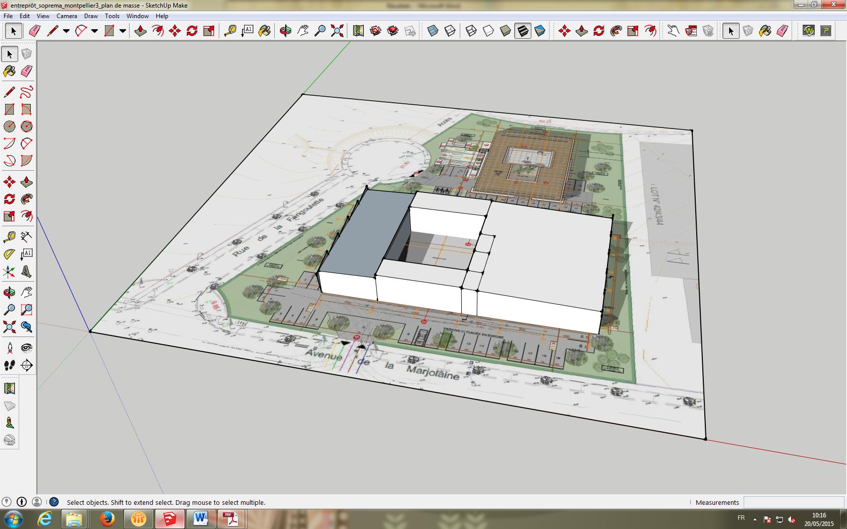 Etude et modélisation Adexsi pour réalisation bâtiment Soprema Montpellier (lanterneaux toiture)