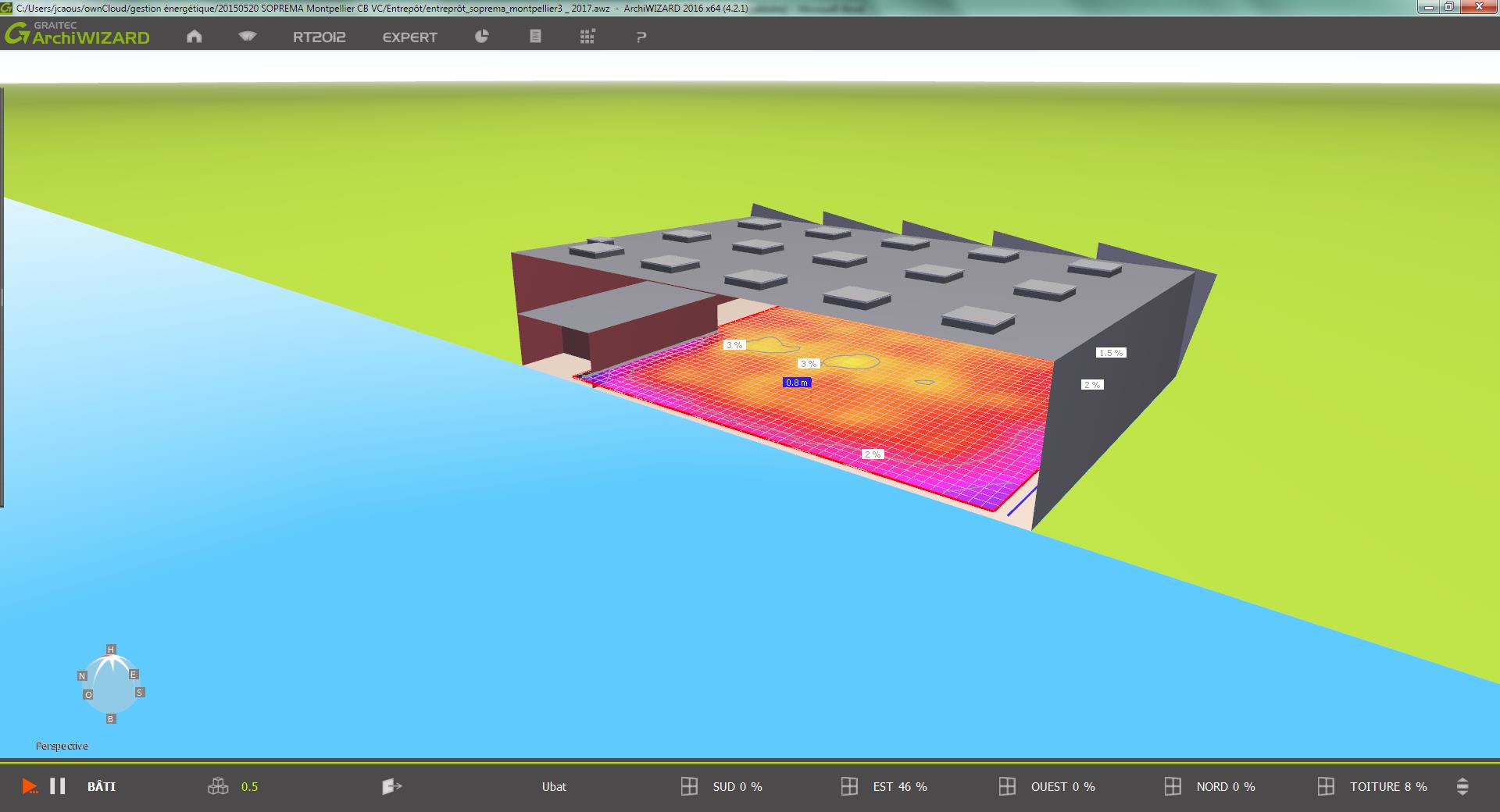 Modélisation bâtiment Soprema Montpellier rendu 3D pour site Adexsi (BIM)