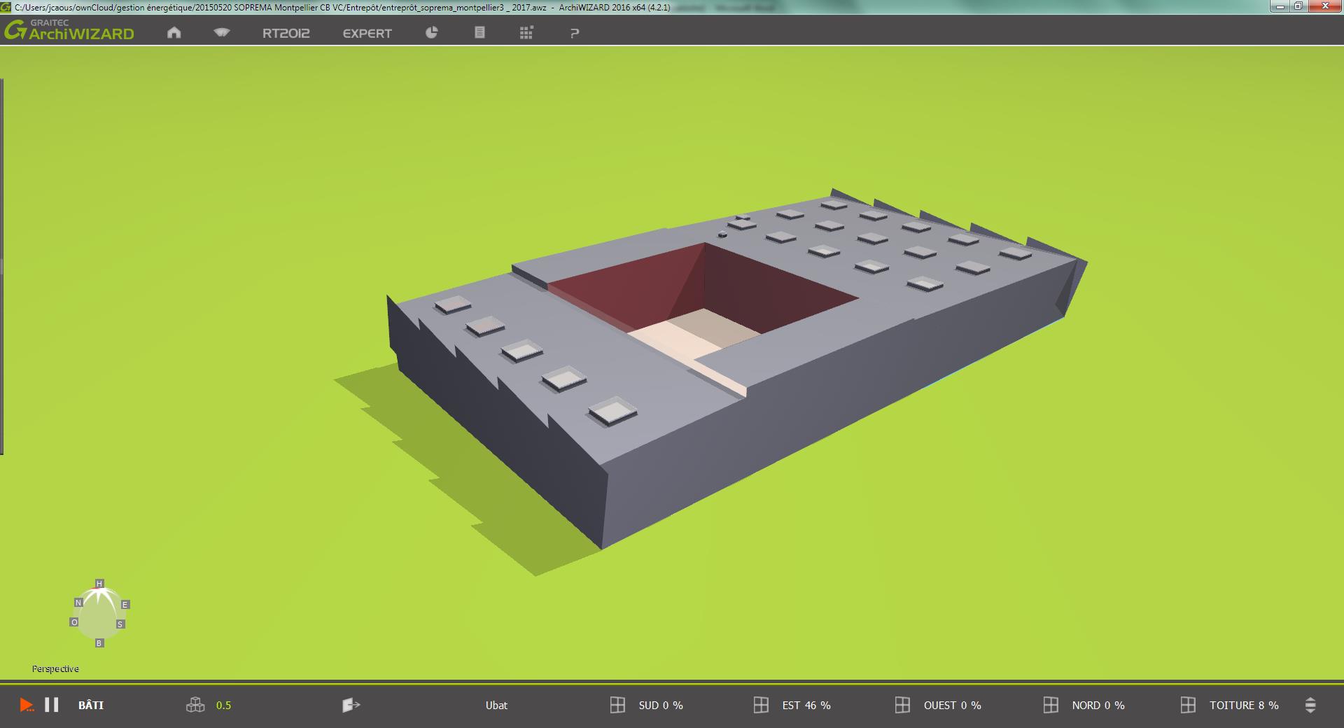 Modélisation bâtiment Soprema Montpellier rendu 3D pour site Adexsi