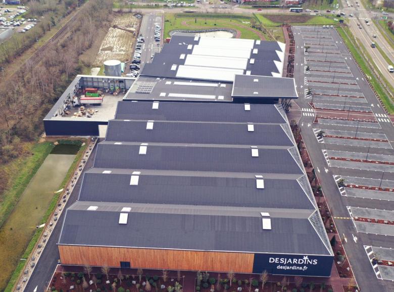 Vue aérienne magasin Desjardins Cléon Seine-Maritime